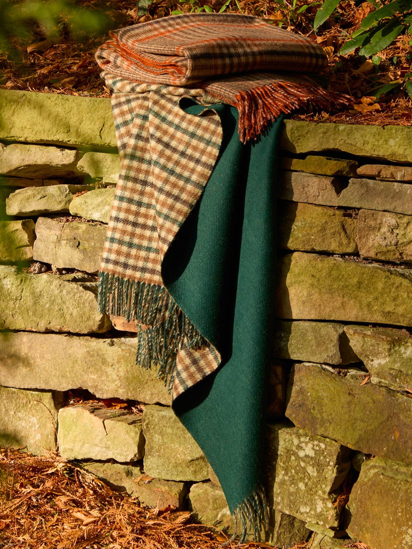 Plaid Estate Gun Club Grün - Country Side Collection - Merino-Lammwolle - 140x185 - Bronte by Moon Scotland