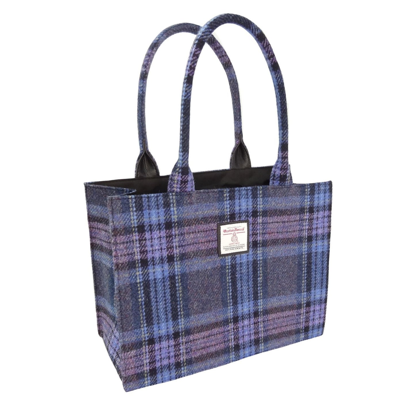 Tas Harris Tweed Shopper Glencoe Blue & Purple Stewart Tartan - 36x49x16 - Glen Appin of Scotland