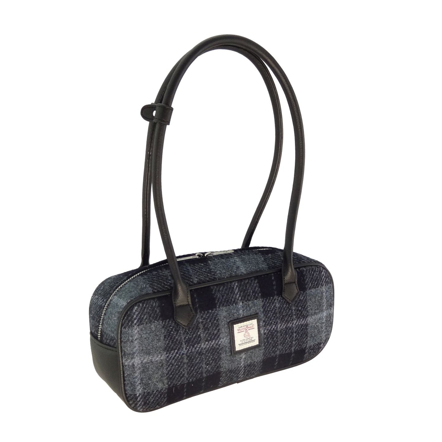 Schoudertas Tora Grijs met Zwart - 28x12x9 - Harris Tweed - Glen Appin of Scotland by MoodCompanyNL