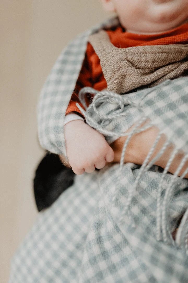 Babydekentje Gingham Grijs - 75x110 - Lamswol - TBCo Scotland by MoodCompanyNL