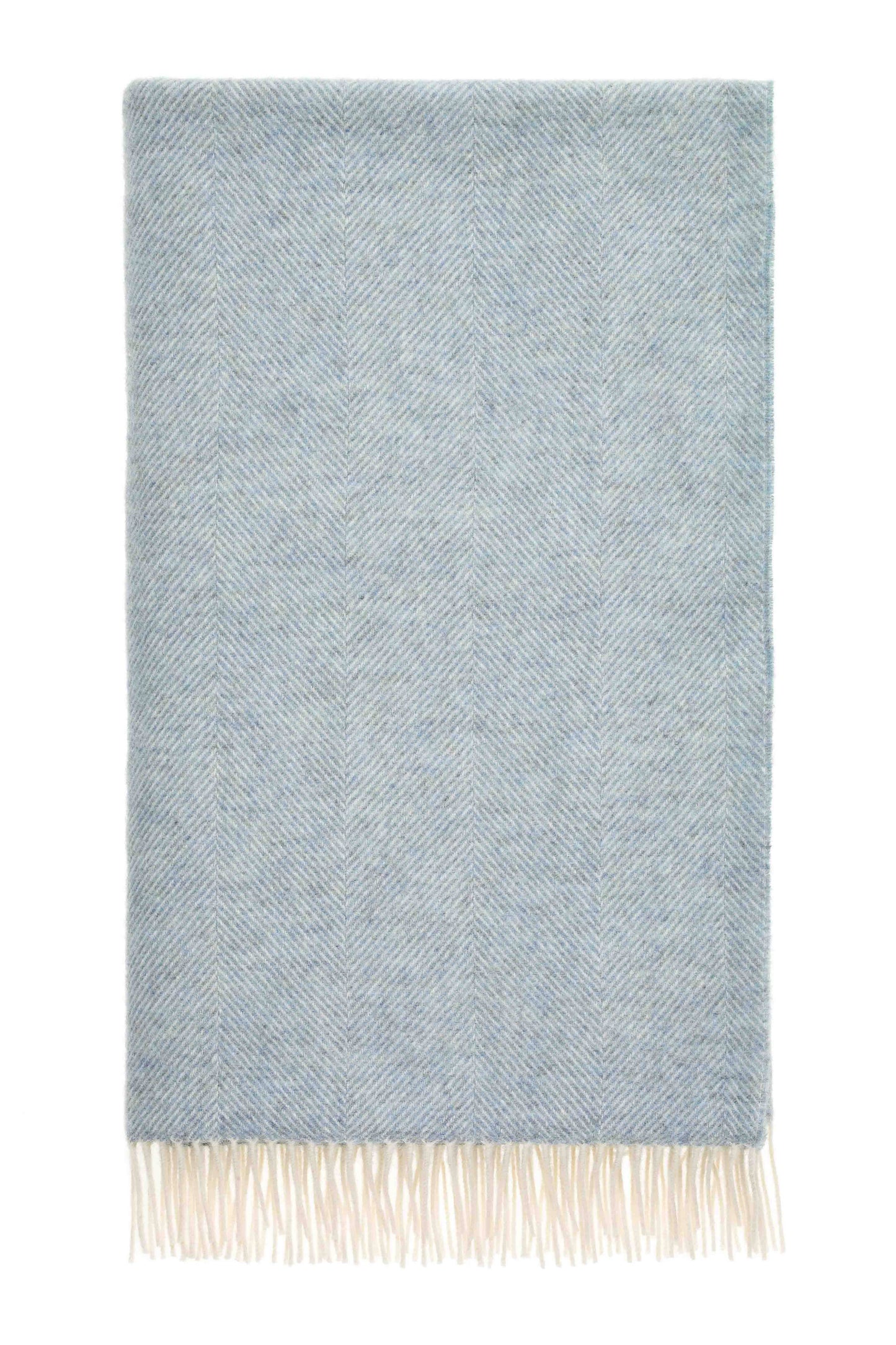 Plaid Visgraat Petrolblauw - Zuivere Scheerwol - 140x185 - Bronte by Moon Scotland