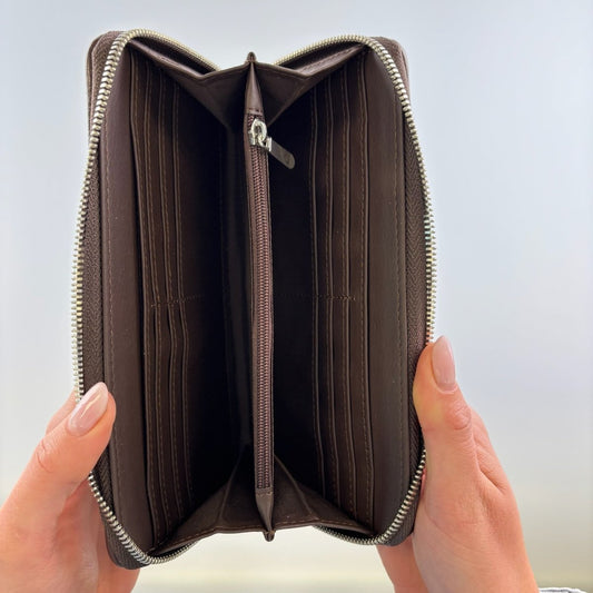 MoodCompanyNL - Dames Portemonnee Staffa Groen en Blauw Tartan - Harris Tweed - muntvak met rits - Glen Appin of Scotland - 5061035012012