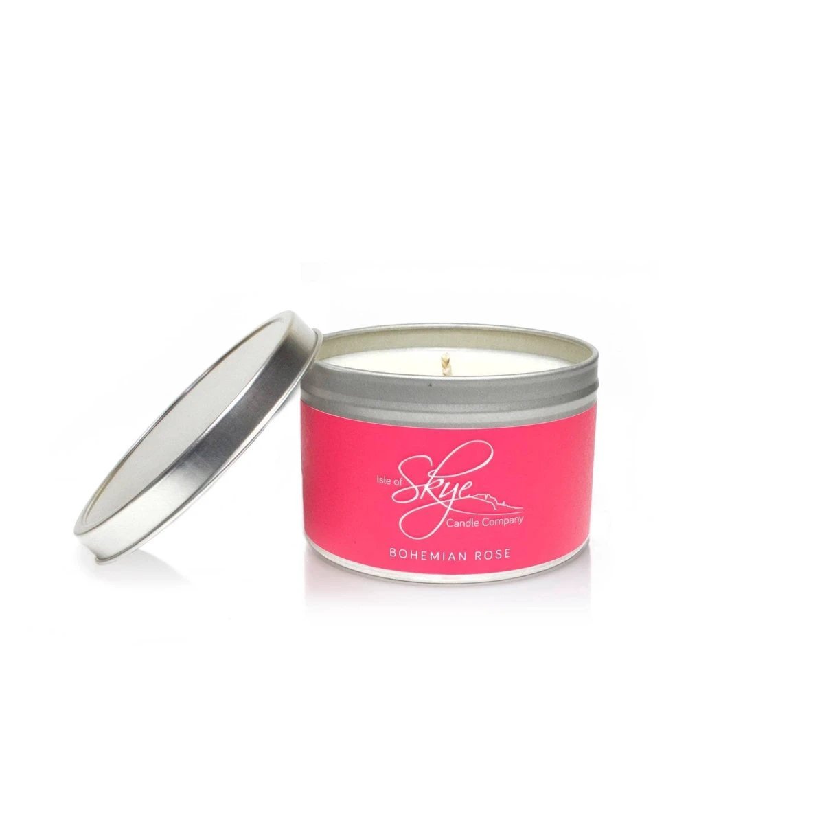 Geurkaars Roos Blikje - 30 uur - Sojawas - Isle of Skye Candle by MoodCompanyNL