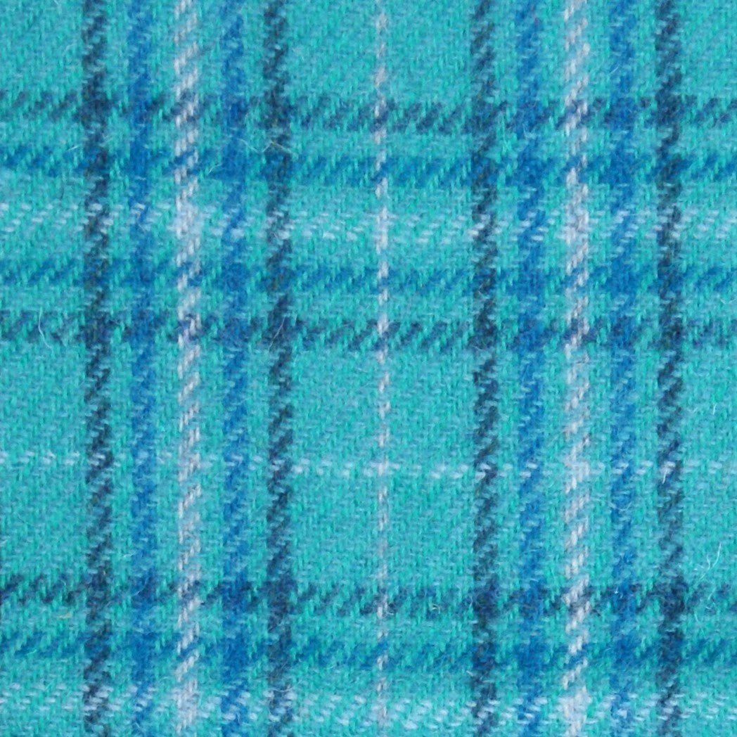 Handtas Brora Teal & Blue Check - Ritssluiting - Draagband - Harris Tweed - Glen Appin of Scotland by MoodCompanyNL