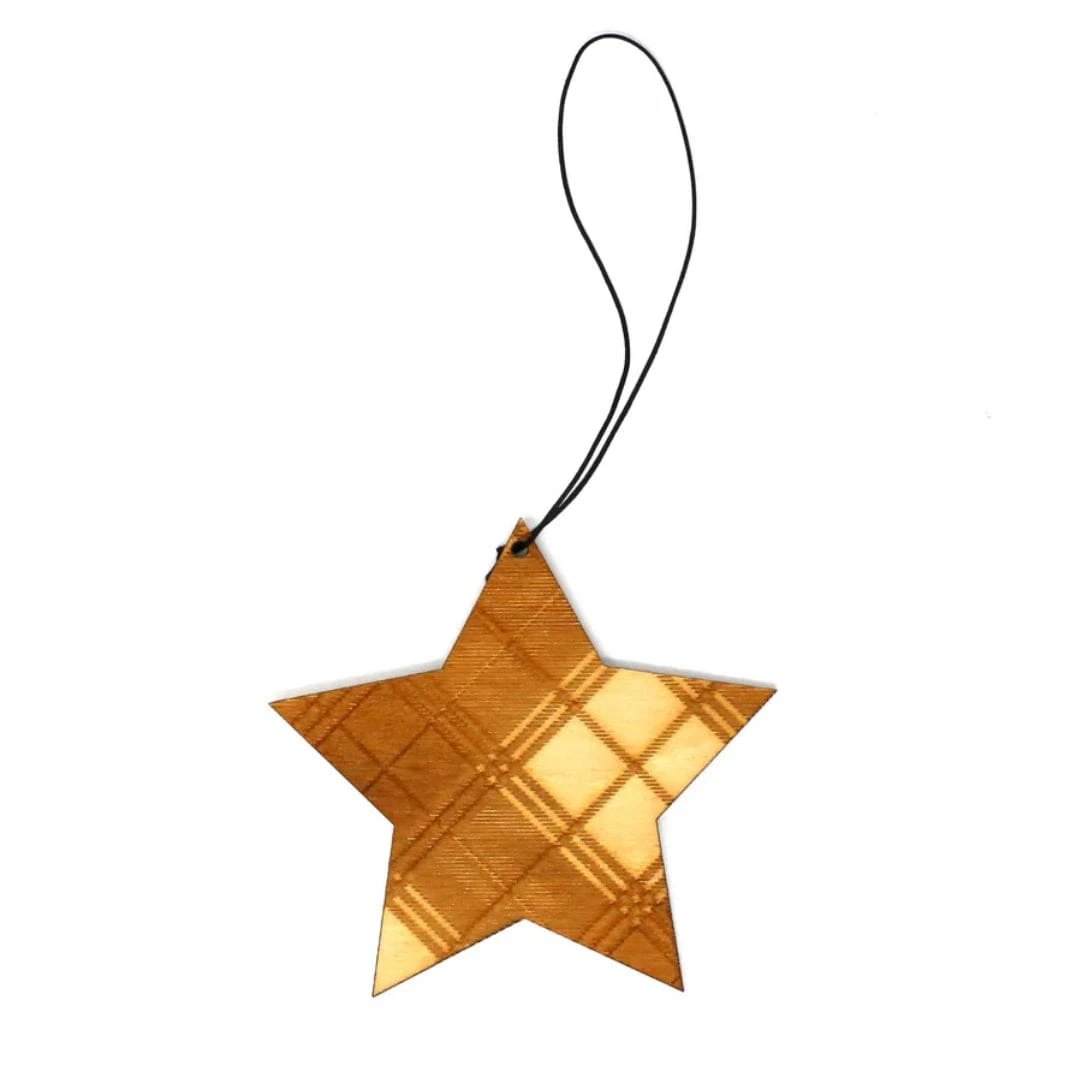 Kerstboom hanger ster tartan - Studio Sunart by MoodCompanyNL