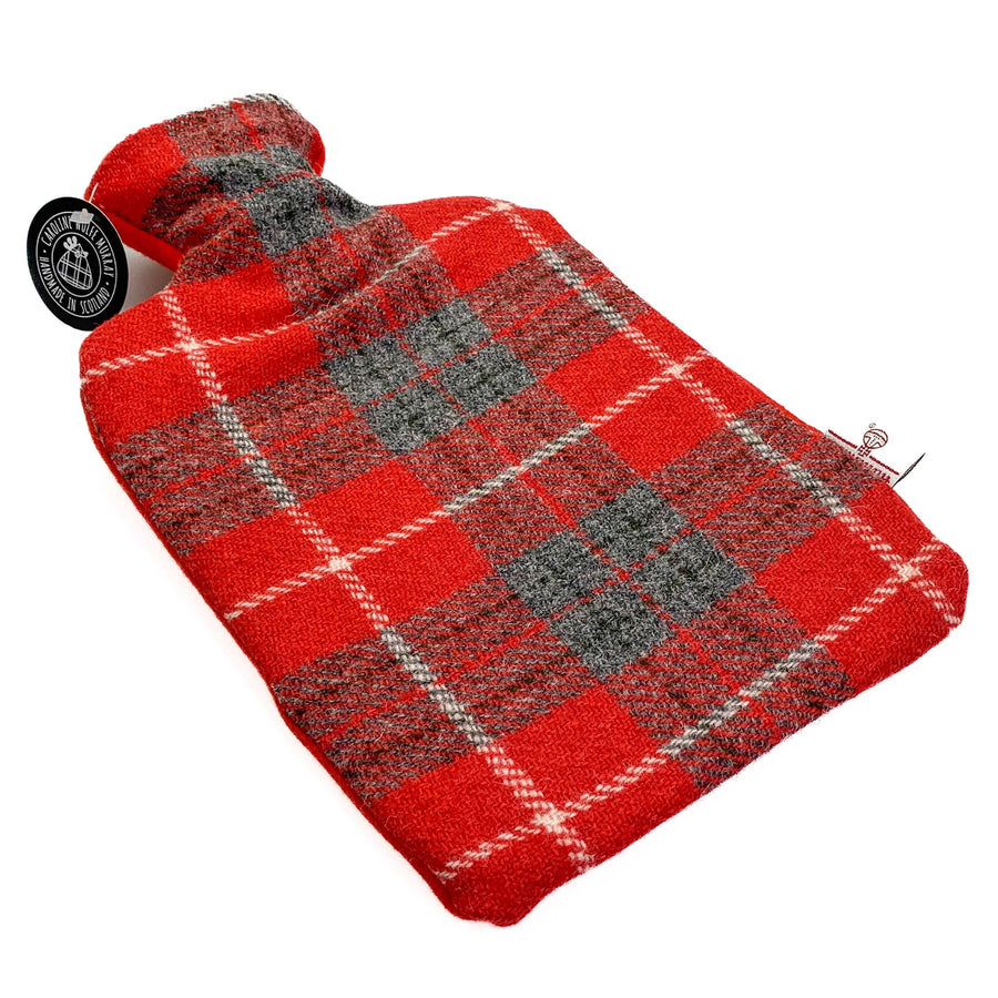Mood_Company Kruik Rood Grijs - 2 liter - Harris tweed - Handgemaakt in Schotland - Caroline Wolfe