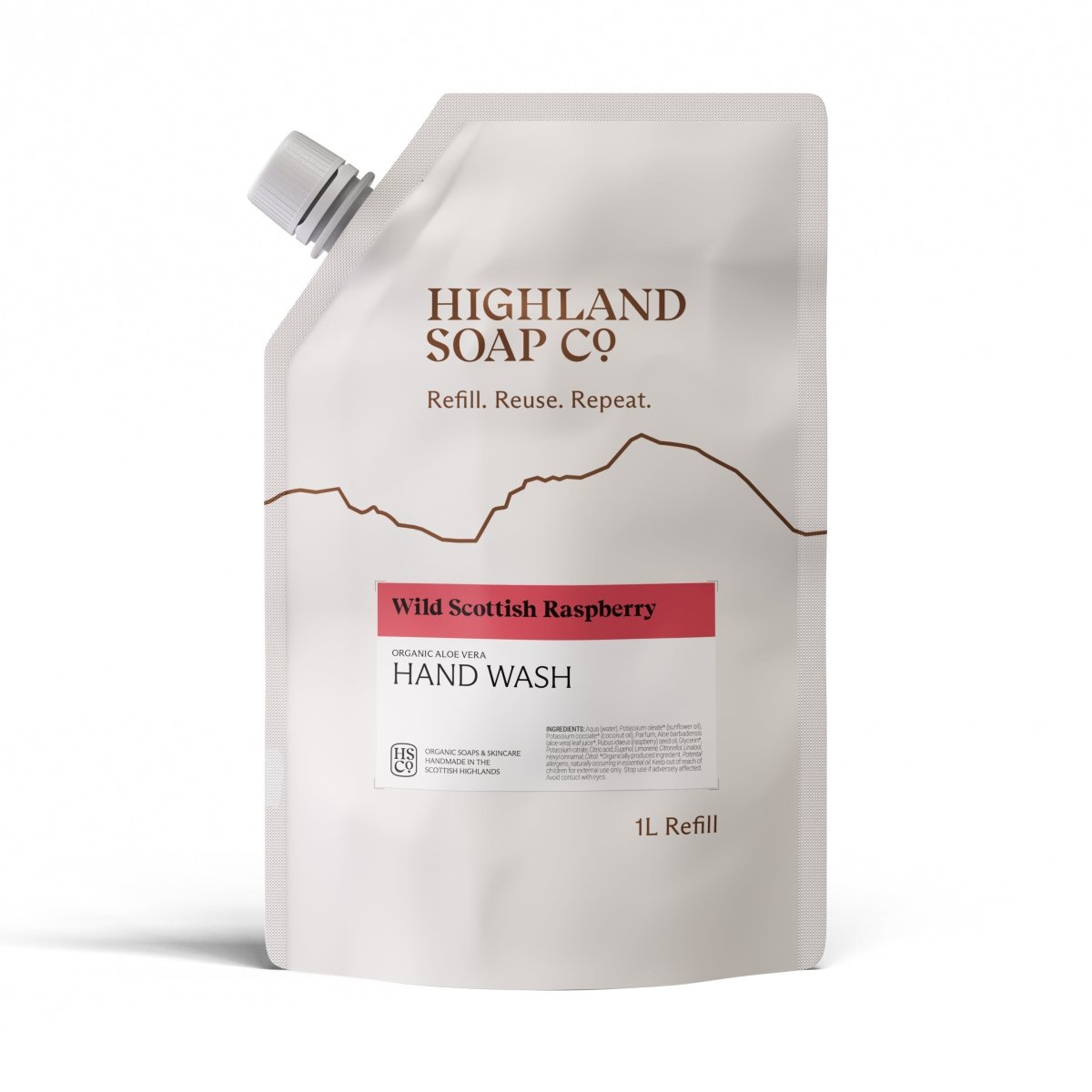 Mood Company - Navulzak Handzeep 1 Liter - Wild Scottish Raspberry - Highland Soap Company -