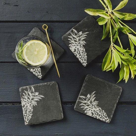 Onderzetters Ananas - Gegraveerd - Leisteen - Just Slate Company Scotland by MoodCompanyNL