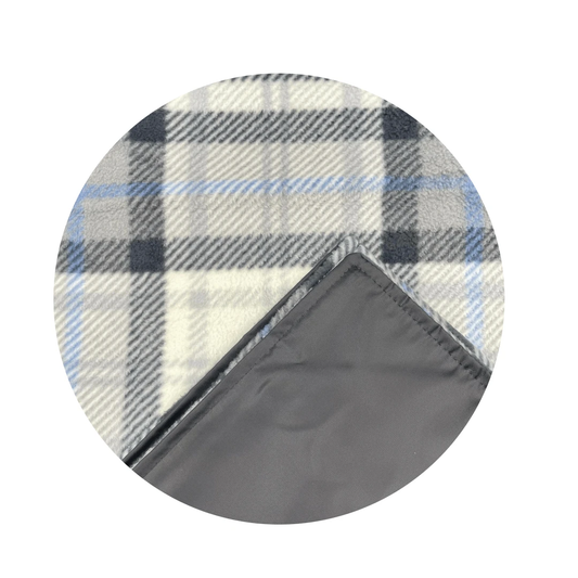 Picknickkleed Grijs Blauw Geruit - Fleece - Waterdicht - 145x145cm - Tweedmill by MoodCompanyNL