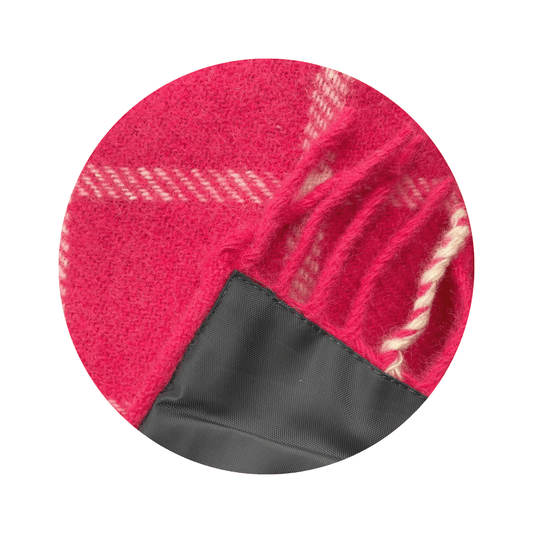 MoodCompanyNL - Picknickkleed Polo Geruit Roze - Wol - Waterdicht - 145x183cm - Tweedmill - 5060674578293