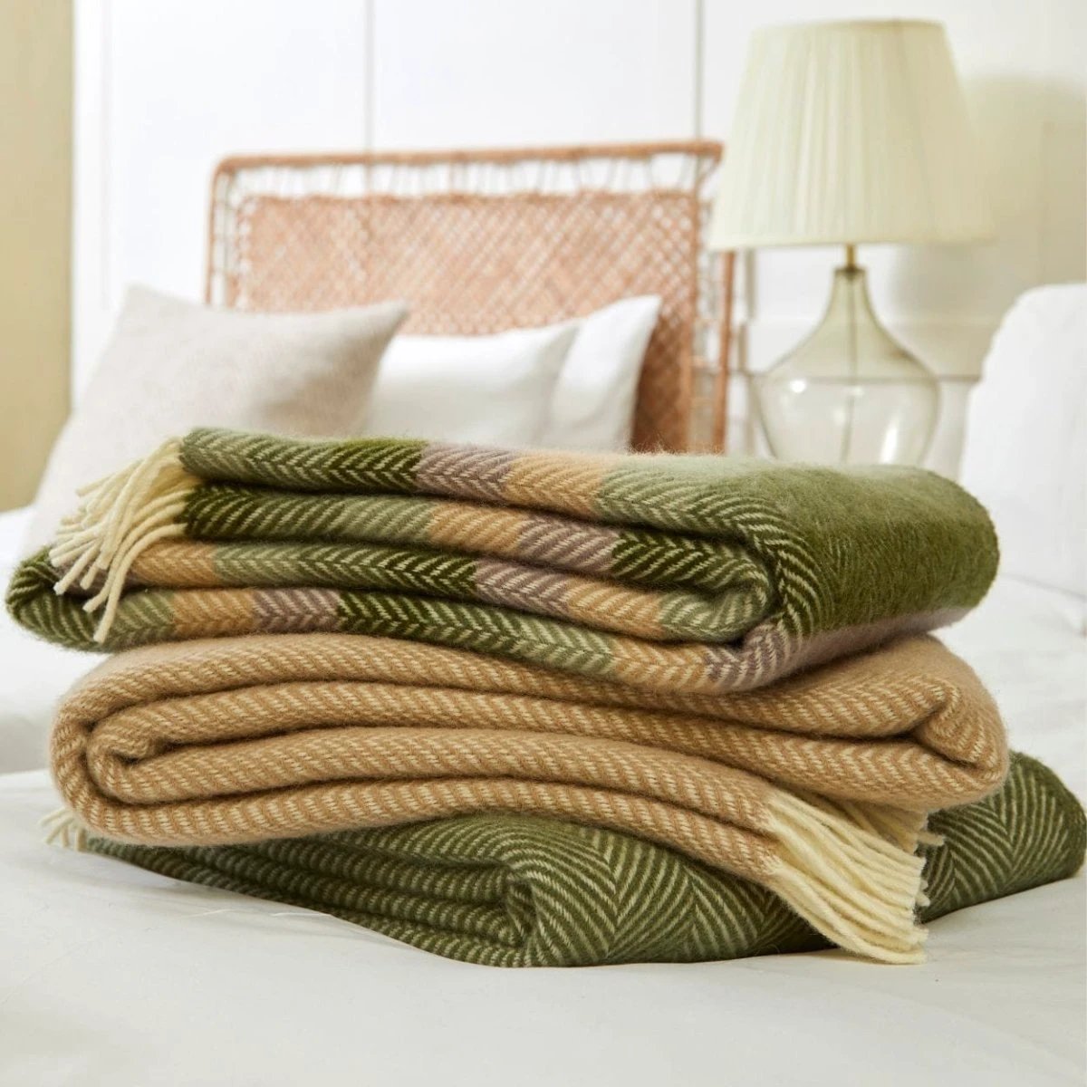 Plaid Botanisch Gestreept - 150x183 - Nieuw Wol - Tweedmill UK by MoodCompanyNL