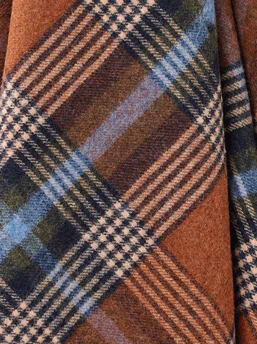Plaid Christchurch Roestbruin - Shetland Lamswol - 140x185 - Bronte by Moon Scotland by MoodCompanyNL