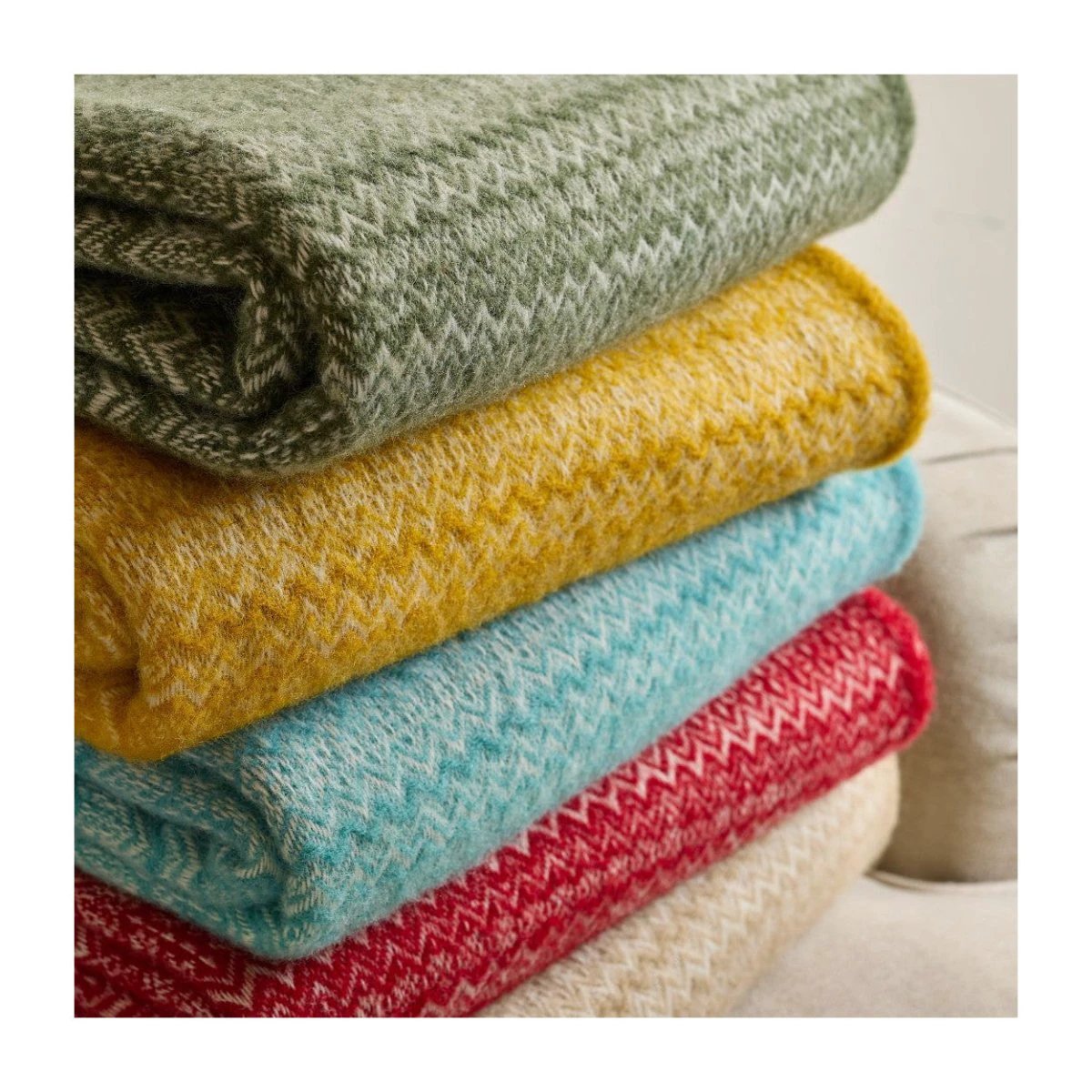 Plaid Fair Isle Mosterdgeel - 150 x 200 - Nieuw Wol - Tweedmill UK by Mood Company