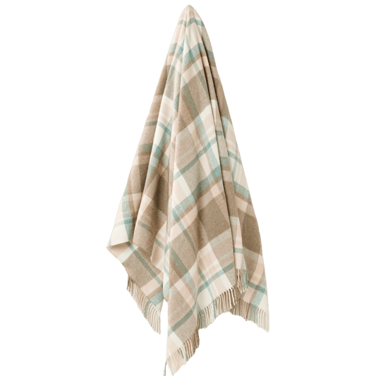 Plaid Portree Beige Roze - Merino lamswol - 140x185 - Bronte by Moon Scotland by MoodCompanyNL
