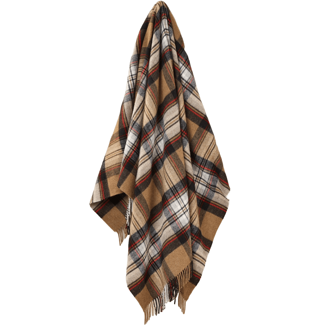 Plaid Tartan Camel Stewart - Merino Lamswol - 140x185 - Bronte by Moon Scotland by MoodCompanyNL