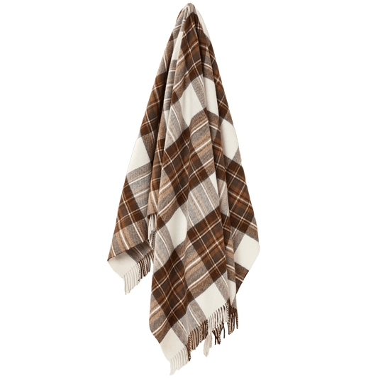 Plaid Tartan Natural Dress Stewart - Merino Lamswol - 140x185 - Bronte by Moon Scotland by MoodCompanyNL