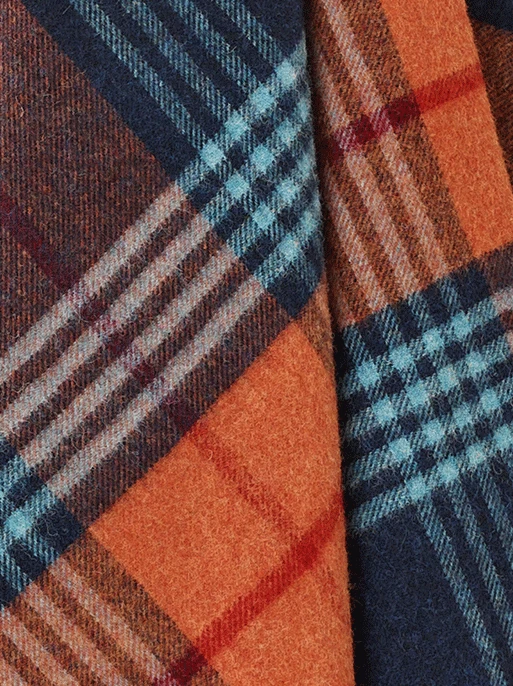 Plaid Tenby Blauw - Shetland Lamswol - 140x185 - Bronte by Moon Scotland by MoodCompanyNL