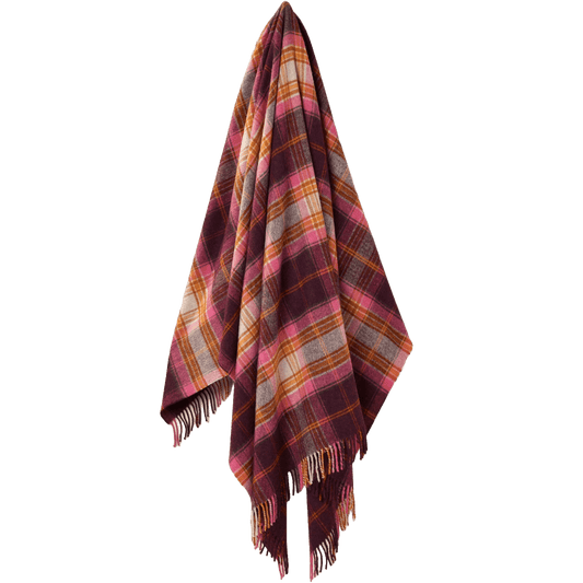 Plaid Winterton Burgundy Donkerrood - Merino Lamswol - 140x185 - Bronte by Moon Scotland by MoodCompanyNL