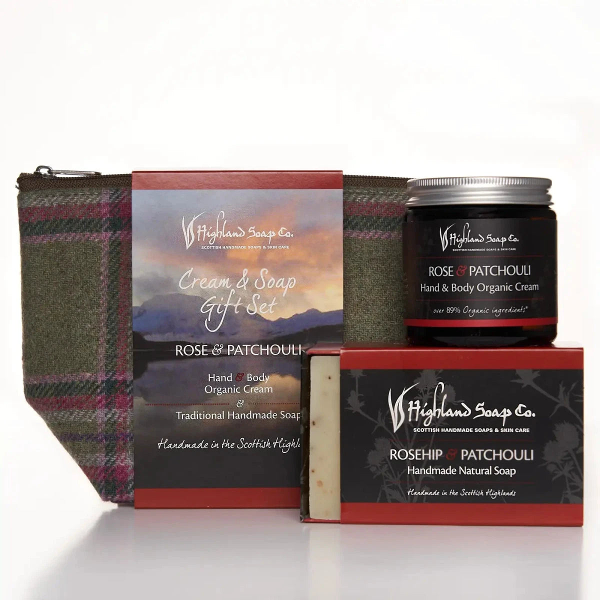 Rose & Patchouli – Bloemig & Zwoel - Cadeauset Zeep & Crème – Zeep, Bodycrème & Toilettas by MoodCompanyNL