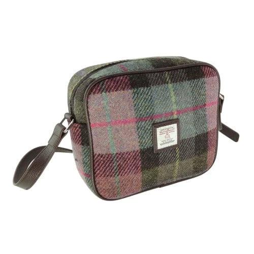 Schoudertas Almond Gedempt Groen & Paars Tartan - 19x21x7 - Harris Tweed - Glen Appin of Scotland by MoodCompanyNL