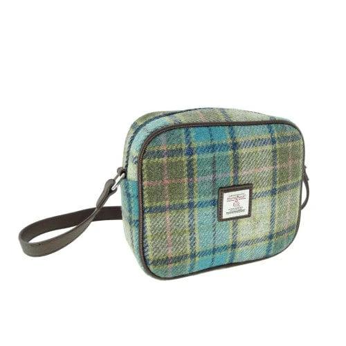 Schoudertas Almond Turquoise - 19x21x7 - Harris Tweed - Glen Appin of Scotland by MoodCompanyNL
