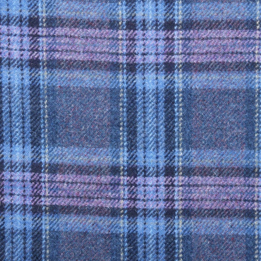 Mood Company - Schoudertas Thurso Stewart Blauw en Paars Tartan - 23x24x9 - Harris Tweed - Glen Appin of Scotland - 5061035011879
