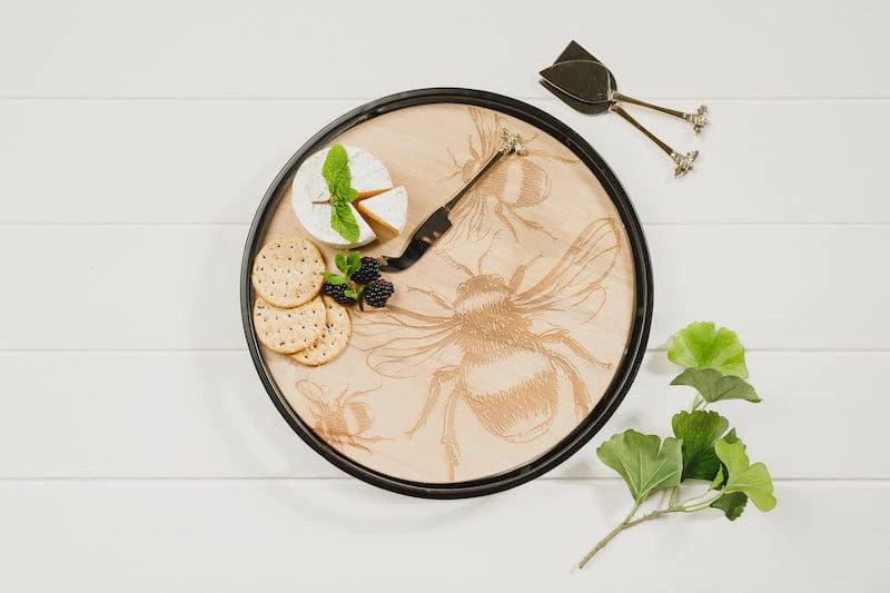 MoodCompanyNL - Serveerblad Bijen - 36cm - Duurzaam - Gegraveerd - Scottish Made - 5060718712027