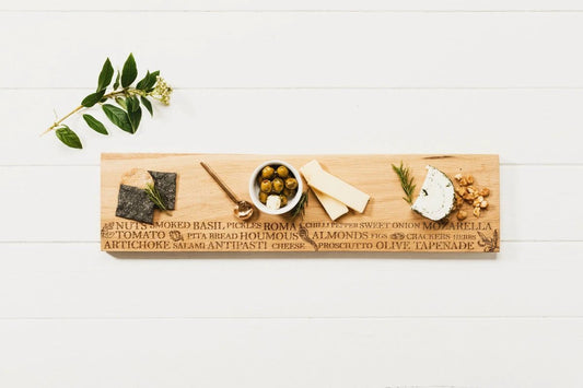 Serveerplank Antipasti Lang - 60x15 - Schots Eikenhout - Scottish Made by MoodCompanyNL