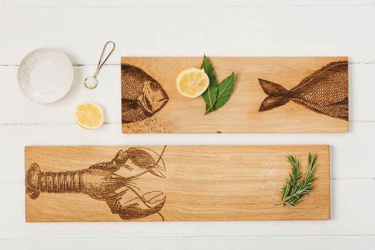 MoodCompanyNL - Serveerplank Kreeft - 60x15 - Schots Eikenhout - Scottish Made - 5060426285240