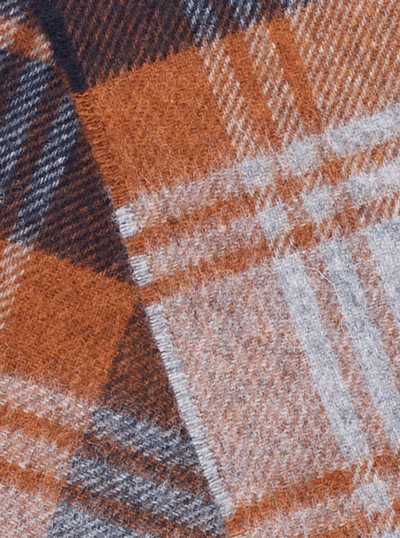 MoodCompanyNL - Sjaal Briggate Blauw Roestbruin - rood (Navy - Rust) - Meriono Lamswol - 25 x 190 - Bronte by Moon Scotland - 6095638623695