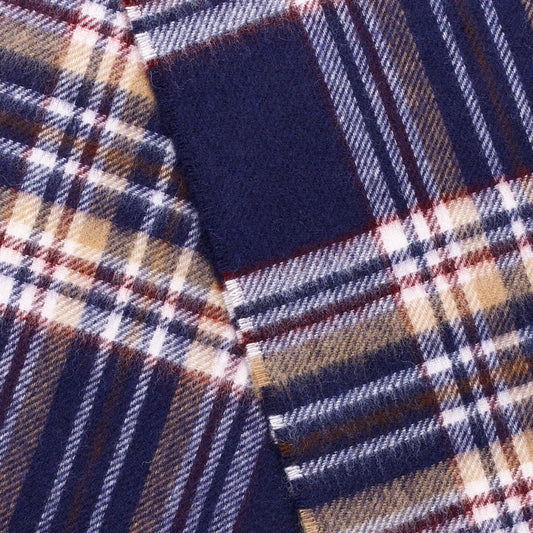 Mood Company - Sjaal Tartan Navy Stewart - Merino Lamswol - 25 x 190 - Bronte by Moon - 6151223156198