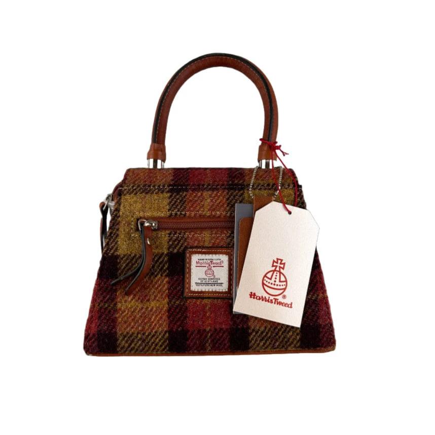 Small Gele Satchel Tas van Leer & Harris Tweed | Das Impex by MoodCompanyNL