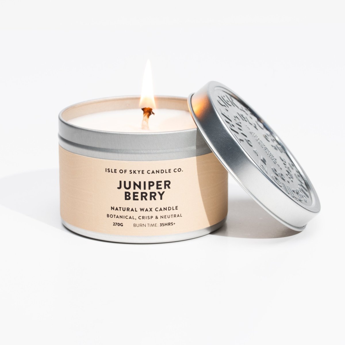 Mood Company - Sojawaskaars Juniper Berry - Travel Container - Handgemaakt - 30 uur - Isle of Skye Candle Company -