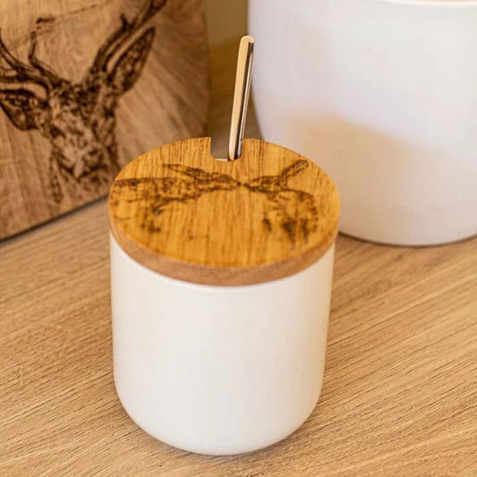 MoodCompanyNL - Suiker - of jampot met lepel Hazen - 9x8 - Scottish Made - 5060949551556