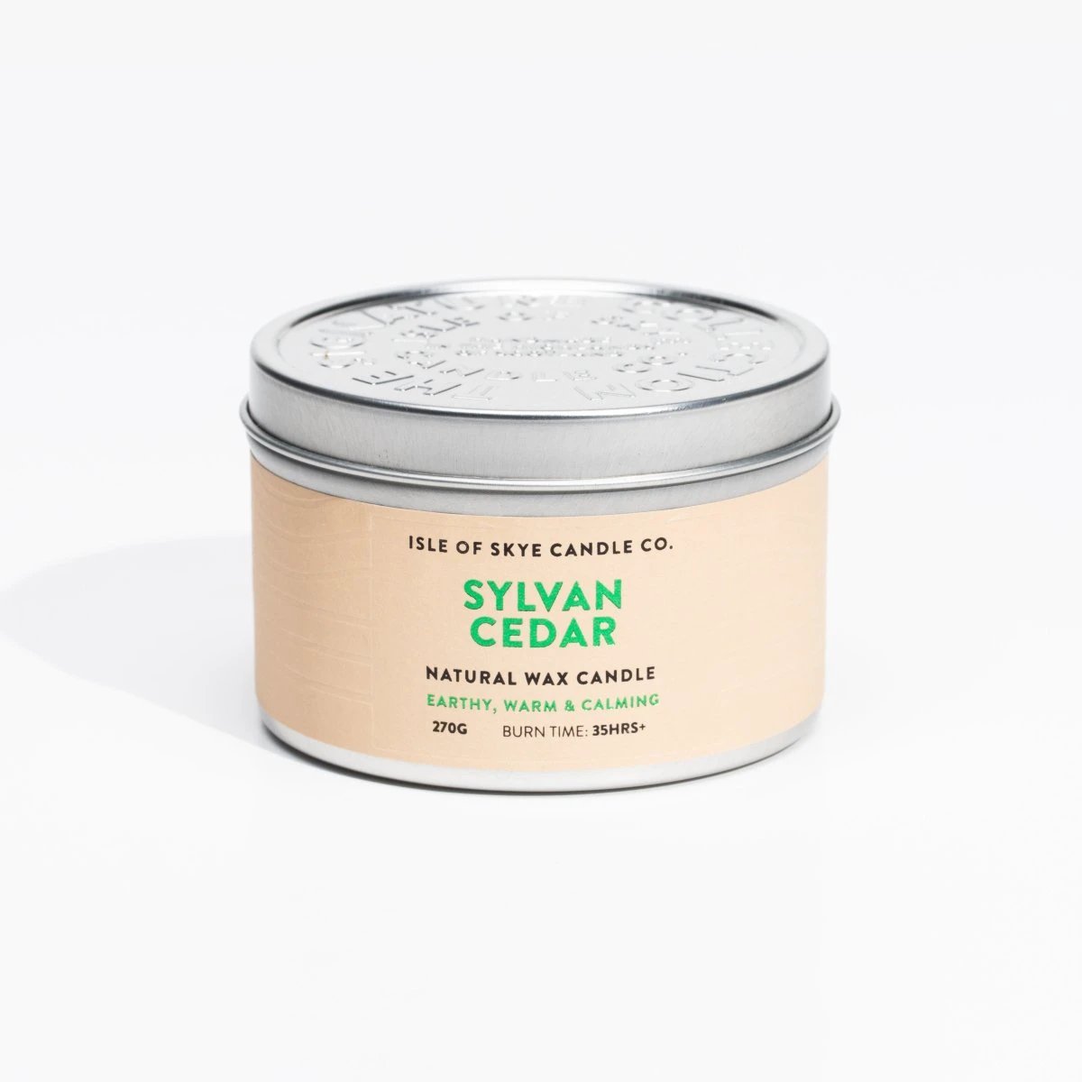 Geurkaars Sylvan Cedar Reisblik - 30 uur – berglucht voor onderweg - Isle of Skye Candle by Mood Company