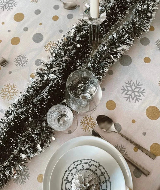 Tafelkleed Sneeuwvlokje Wit Large - 140x220 - Katoen - Mood Company by MoodCompanyNL