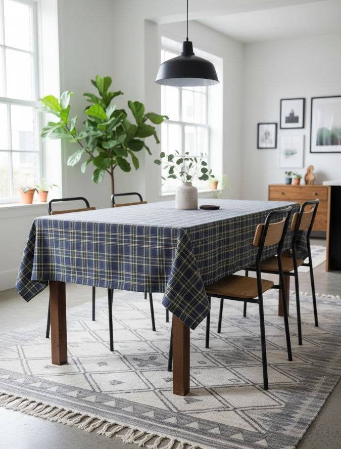Mood Company - Tafelkleed Tartan Windsor Blauw - Katoen/Polyester - Bamar -