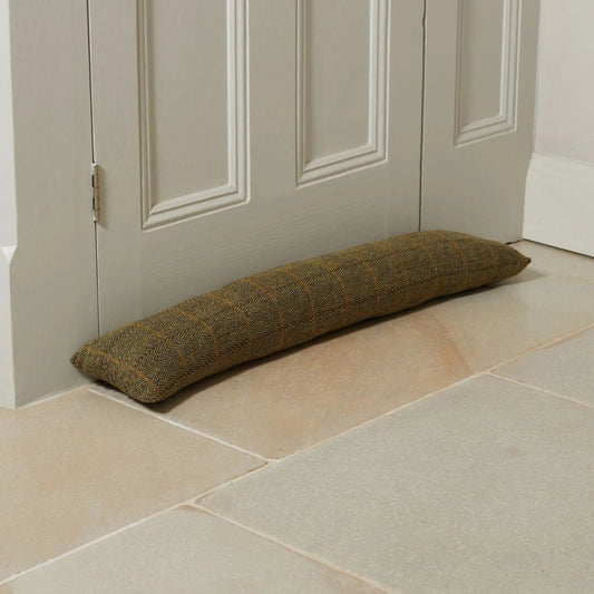 Tochtstopper Olijfgroen & Bruin Ruit – Tweedmill – 16x80 cm by MoodCompanyNL