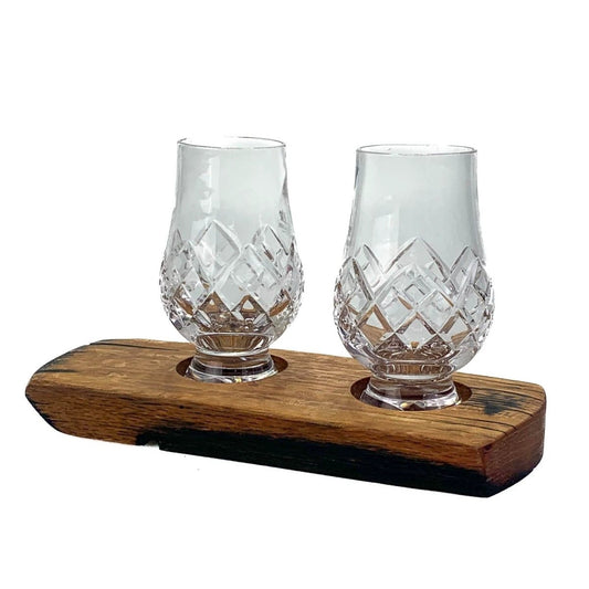 MoodCompanyNL - Whiskyglashouder van oude whiskyvaten met 2 Glencairn Cut Whiskyglazen - Darach en Glencairn Crystal Scotland - 6091021419432