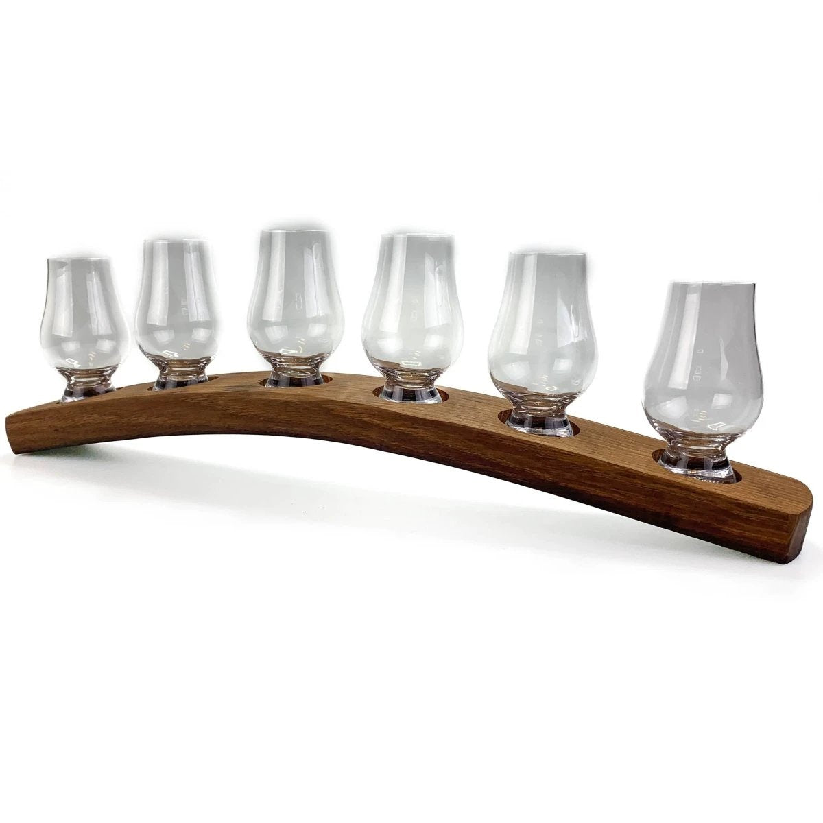 Whiskyglashouder van oude whiskyvaten met 6 Glencairn Whiskyglazen - Darach en Glencairn Crystal Scotland by MoodCompanyNL