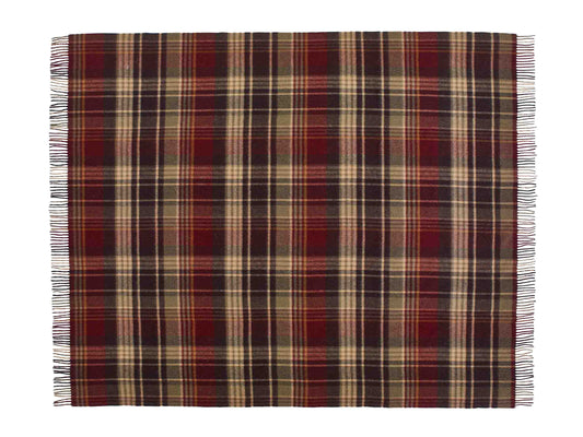 Plaid Estate Bordeaux - Country Side Collection - Merino Lamswol - 140x185 - Bronte by Moon Scotland