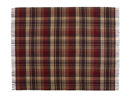 Plaid Estate Bordeaux - Country Side Collection - Merino Lamswol - 140x185 - Bronte by Moon Scotland