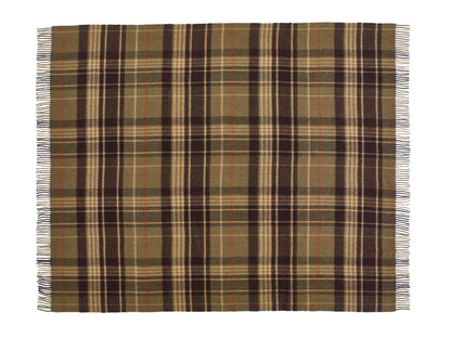 Plaid Estate Oliv/Bordeaux - Country Side Collection - Merino-Lammwolle - 140x185 - Bronte by Moon Scotland