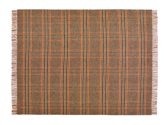 Plaid Estate Geblokt Oranje - Country Side Collection - Merino Lamswol - 140x185 - Bronte by Moon Scotland