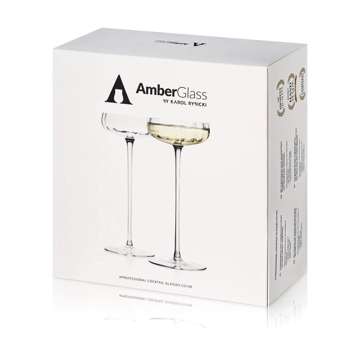 Cocktail & Champagne glas CG100 - Set van 2 - Handgemaakt – Amber Glass by Mood Company