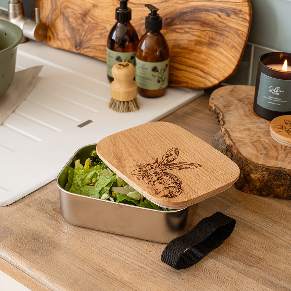 Lunchbox RVS met Eikenhouten Deksel – Haas by Mood Company