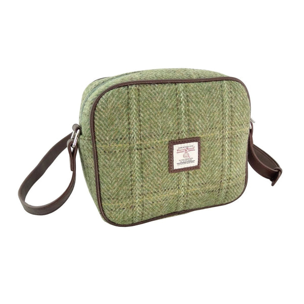 Schoudertas Almond Groen Visgraat - 19x21x7 - Harris Tweed - Glen Appin of Scotland by MoodCompanyNL