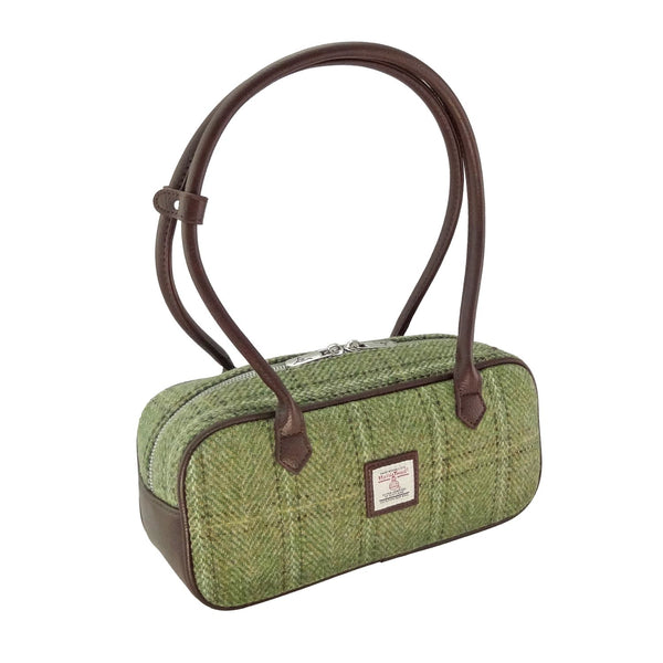 Schoudertas Tora Groen Visgraat - 28x12x9 - Harris Tweed - Glen Appin of Scotland by MoodCompanyNL