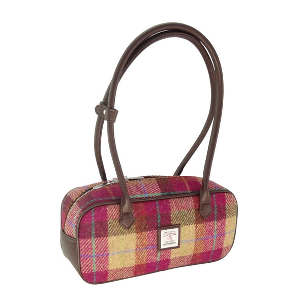 Schoudertas Tora Burgundy & Sand - 28x12x9 - Harris Tweed - Glen Appin of Scotland by MoodCompanyNL