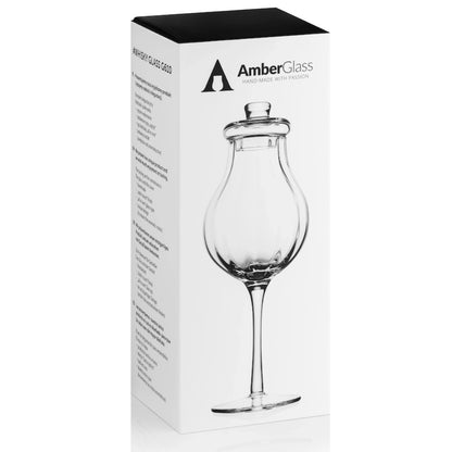 Whiskyglas G610 – 200 ml – mit Deckel – handgefertigt – Amber Glas
